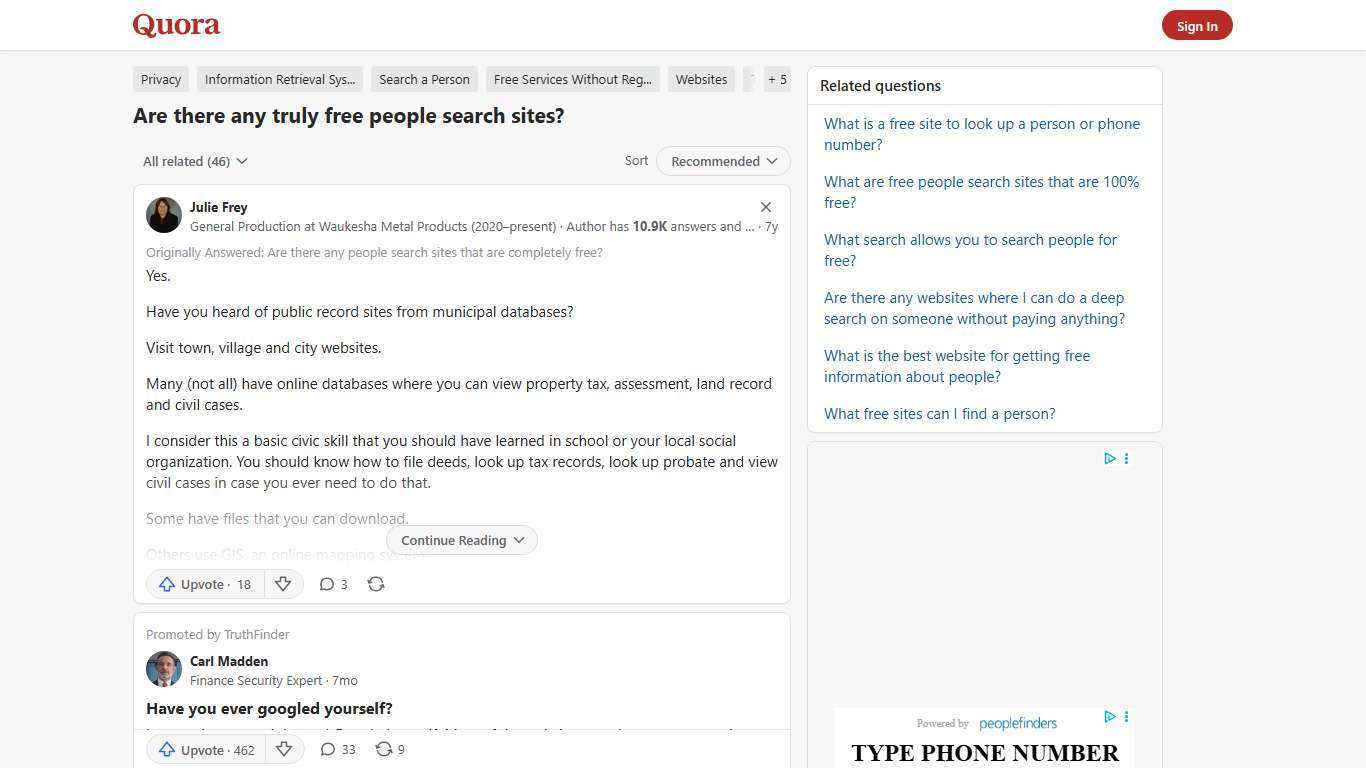 Are there any truly free people search sites? - Quora